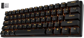 Royal Kludge Rk61 Clavier De Jeu Mecanique Sans Fil Bluetooth Multi-Device Led Sans Fil Noir