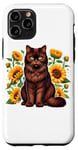 iPhone 11 Pro Sunflowers York Chocolate Cat Case