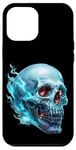 Coque pour iPhone 12 Pro Max Blue Ghost Skull Face Graphic For Women And Men Halloween