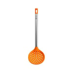 BRA Efficient | Écumoire de Cuisine, Acier Inoxydable, Nylon et Silicone, Orange, 36,5 cm