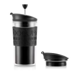 BODUM K11102-01 Travel Press Set Coffee & Tea Maker with Extra Lid 350ml Black