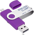 Clé Usb 64 Go, 2 En 1 Otg Usb Mémoire Stick, Pivotant U Disque Avec Port Micro-Usb Pour Smartphone Android, Tablette Et Ordinateur Stockage Externe (Violet)