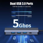 USB Type C Ethernet -sovitin, 1000 Mbps Gigabit RJ45 LAN-sovitin, punainen, 3 USB 3.0- ja USB Type C -porttia