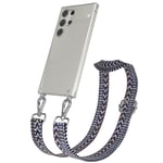 Phone Strap For Samsung Galaxy S24 ULTRA Cover Band Wide Blue White Silver