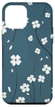 Coque pour iPhone 12 mini Motif simple imprimé de petites fleurs blanches et bleues