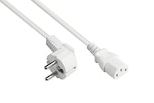 Good Connections P0130-W030 Câble d'alimentation coudé Type E+F (CEE 7/7 coudé) vers C13 Blanc 3 m