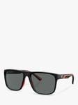 Scuderia Ferrari FZ600 Men's Polarized Rectangular Sunglasses, Matte Black