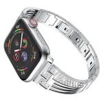 Apple Watch Series 3/2/1 42mm rhinestone décor stainless steel watch band - Silver Hopea/Harmaa