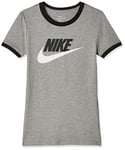 Nike W NSW Tee Futura RINGE T-Shirt Femme, DK Grey Heather/Black/(White), FR : XS (Taille Fabricant : XS)