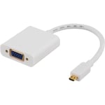 Micro HDMI til VGA Adapter kabel - Hvid