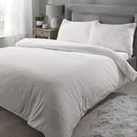 Rapport Home Soft Luxurious Teddy Fleece Quilt Cover Bedding Set King Cream