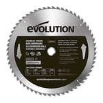 Evolution Power Tools GW355TCT-60 General Wood Carbide Tipped TCT Blade, For Chop Saws, Smooth and Fast Cuts In Wood, Clean, Splinter Free Cut, 60 Teeth, 355 mm