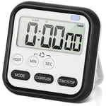 Digital visuell timer 24-timmars magnetisk klocka stoppur räkna upp och ner timer med stor LCD-skärmvisning stora siffror