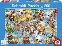 Schmidt Spiele- Selfies d'animaux Animal, éléphant, Souris Puzzle-200 pièces, 56294, Multicolore