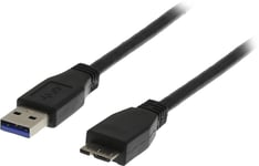 Deltaco USB3-005S USB-kabel 0,5 m USB 3.2 Gen 1 (3.1 Gen 1) USB A Micro-USB B Sort