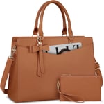 Sac Cabas Femme Grand Sac ?? Main Sac Ordinateur Portable 15.6 Pouces Sac De Cours Pu Cuir Avec Pochettes Et Clutches Pour Affaires Travail