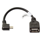 vhbw Adaptateur OTG de Micro-USB (mâle) vers USB (femelle) coudé à 90° compatible avec Samsung Galaxy S5 Mini, SM-G800 ordinateur, smartphone etc.