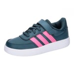 adidas Breaknet Lifestyle Court Elastic Lace and Top Strap Shoes Sneakers, Arctic Night/Lucid Pink/Cloud White, 5 UK