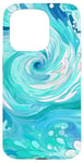 iPhone 15 Pro Swirl Blue Color Illustration Pattern Abstract Art Case