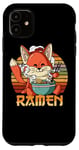 Coque pour iPhone 11 Ramen Fox Kawaii Nouilles Japonaises Amoureux Anime mignon