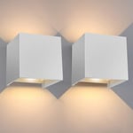 Hengda - TolleTour Applique murale led IP65 Angle réglable Intérieur Lampe de couloir Applique extérieure 7W Blanc Blanc chaud 2 pièces