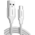 USB-kaapelit, keskittimet ja sovittimet 60409 Usb A–USb C -latauskaapeli 3M (hopeavalkoinen)