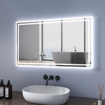 Miroir de Salle de Bain Lumineux 100x60cm Miroir led éclairage Interrupteur Mécanique - avec Anti-buée - Blanc froide/Blanc chaud - Meykoers