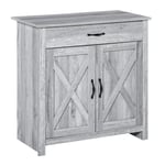 Farmhouse Barn Door Sideboard Buffet Storage Cabinet Coffee Bar