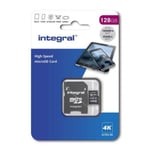 128 GB Integral Premium microSDXC / SD Minneskort V30, class 10