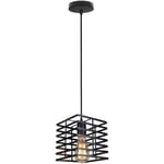 Norcks - Lampe à Suspension Vintage Plafonnier D'Intérieur En Métal Suspension Luminaire Rétro Pour Salon, Salle à Manger, Bar, Balcon, Noire, E27