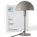 Lightbox lampe de table champignon | lampe de bureau Home Office avec interrupteur à bascule | lampe LED (douille E14) comme lampe de chevet, bureau et accessoire de bureau | en métal en taupe/gris