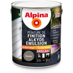 Alpina - Peinture Alkyde en Emulsion Bois & Multisupports - Intérieur & Extérieur - Brillant Couleur: Ecorce - Conditionnement: 2.5L