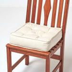 Galette de chaise coussin rehausseur en coton Crème, 40 x 40 x 10 cm - Homescapes