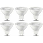 Lot de 6 ampoules led GU5.3 MR16 5 w Blanc chaud non dimmable, 220 v [Classe énergétique g]