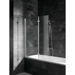 Schulte - Pare-baignoire pliant 104 x 130 cm, verre 5 mm, paroi de baignoire 2 volets, écran de baignoire pivotant, Komfort profilé alu-argenté