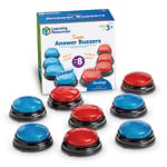 Learning Resources Buzzers de réponse d’équipe, 4 buzzers rouges et 4 buzzers bleus, 2 sons différents, pour les jeux en classe et à la maison, à partir de 3 ans