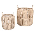 NATURAL LIVING" SET DE 2 PANIERS BANUS" EN FEUILLE DE MAIS PM:H34CM GM:H45