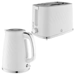 Swan Windsor Kettle & 2 Slice Toaster Kitchen Set (White)