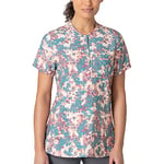 Carhartt Women's Henley Print Scrub Top Medical Shirt, Harvest Blossoms, XXL