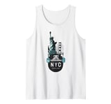 Cool New York City NYC Statue of Liberty USA Flag Design Tank Top