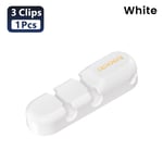 Toocki-Support de fil en silicone pour souris et clavier,enrouleur de câble USB flexible,protecteur d'écouteur - Type 1Pcs 3-Clips White