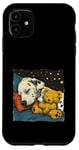 Coque pour iPhone 11 Dalmatien endormi avec ours en peluche