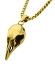 Inox Crow Skull Halskjede - Gull