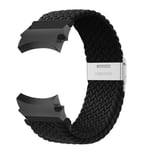 20mm armband för Samsung Galaxy Watch 4/5/6/ pro/classic 45mm 44mm 40mm 43mm 47mm Inga luckor Nylon armband correa Galaxy watch 6 rem Svart