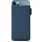 Adore June Protection Sleeve Classic Recycled Blue compatible with iPhone 13 Pro Max/iPhone 12 Pro Max, Modern Sustainable R-PES Fabric. Made in Europe