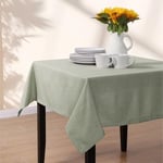 JEMIDI Nappe de table - Nappe carré 90 x 90 cm en polyester - Protection lavable pour cuisine jardin restaurant - Aspect lin vert clair