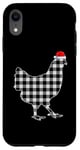 Coque pour iPhone XR Chemise de Noël poulet noir et blanc Buffalo Plaid Pyjama