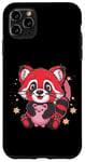 Coque pour iPhone 11 Pro Max Panda kawaii rouge avec tirelire