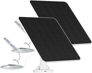 Panneau Solaire 6W pour Caméra de Sécurité, Panneau Solaire 5V pour Caméra Extérieure à Batterie Rechargeable, Panneaux Solaires étanches IP65 avec Câble de 9,8 Pieds (2 Packs)