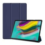 Samsung Galaxy Tab S5e vikfodral i konstläder - Mörkblå